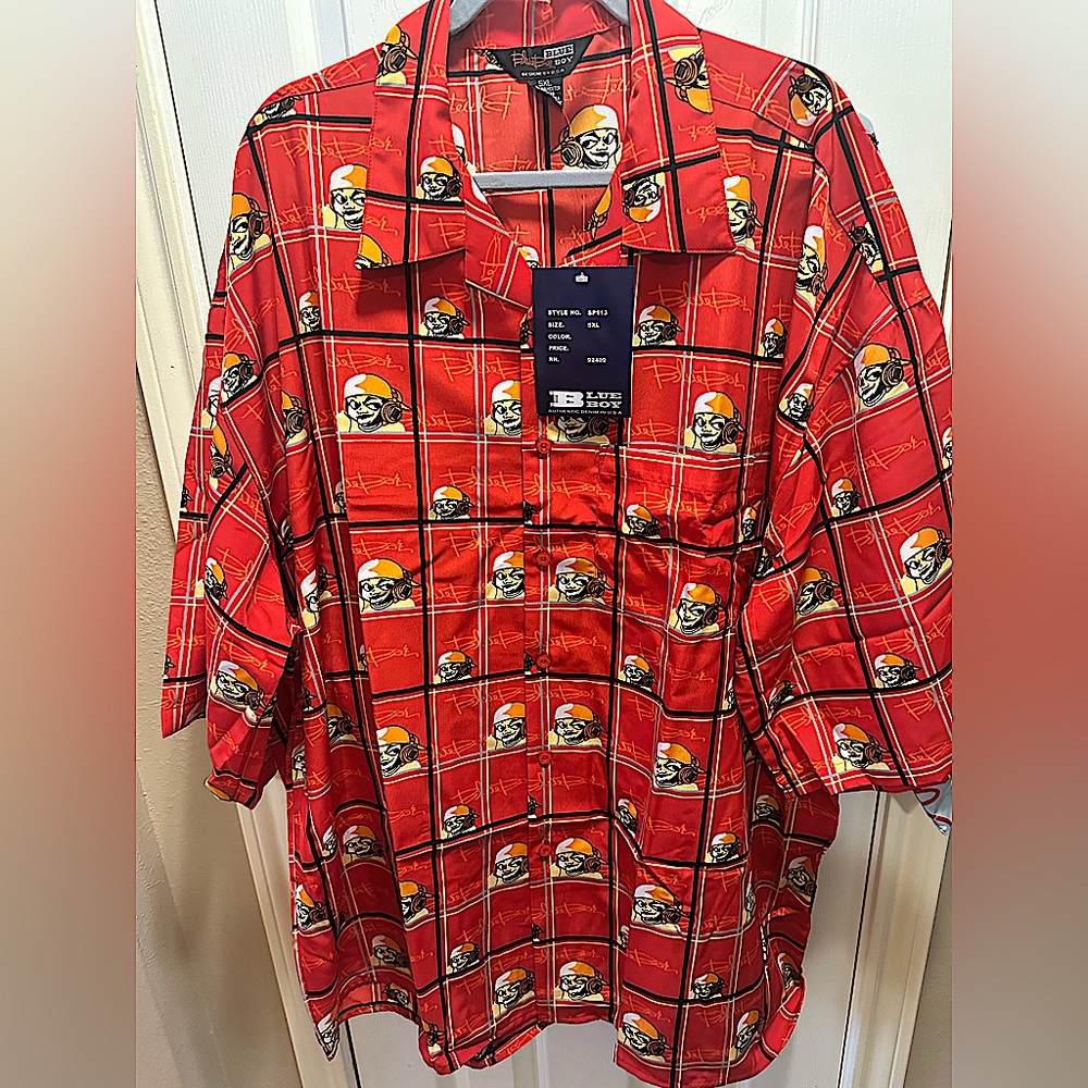 Blue Boy Authentic Brand Men’s Shirt  Size 5X S/S Camp Shirt. 100% poly W Pocket